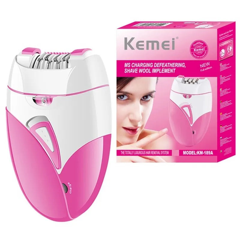 Kemei-Depiladora elétrica recarregável para mulheres